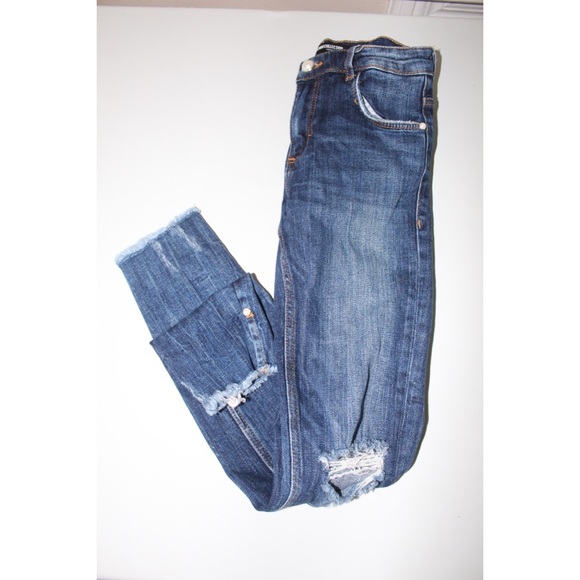 Zara Denim - Zara denim jeans with pearl embellishments